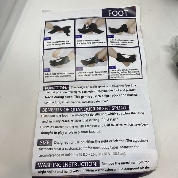 Plantar Fasciitis Night Splint Green Ball Carry Bag Foot Pain Relief NEW - Picture 3 of 6